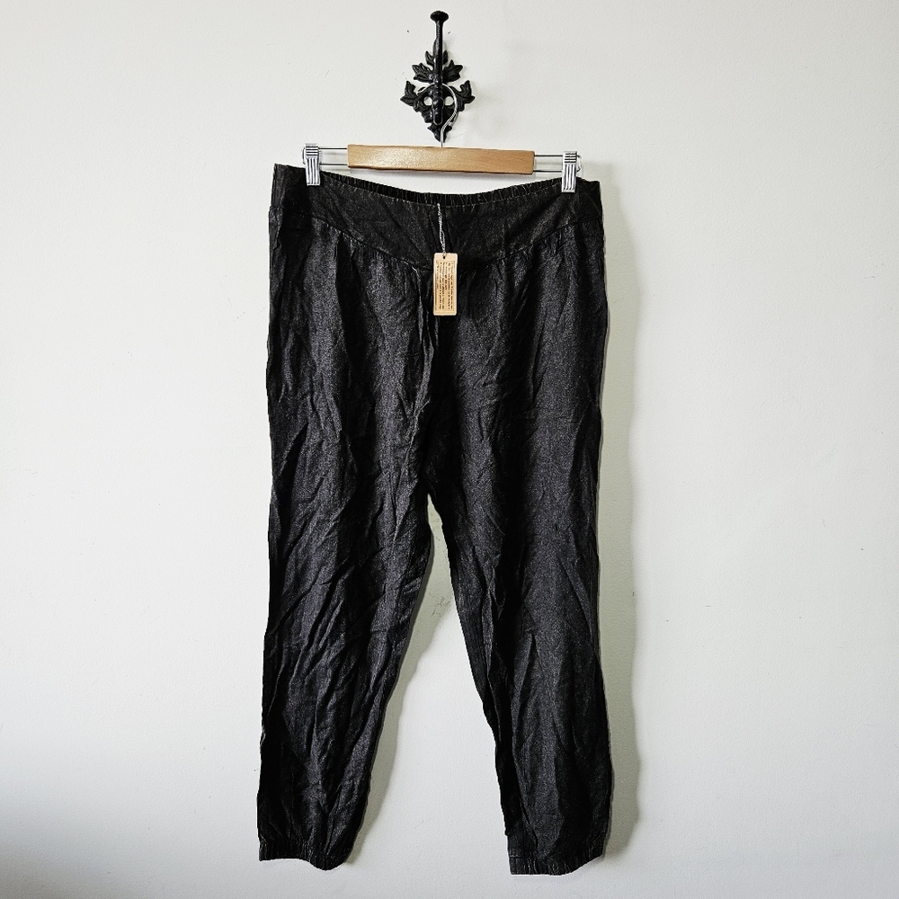 NWT Staring At Stars Acid Wash Joggers Black L Harem Anthropologie NEW